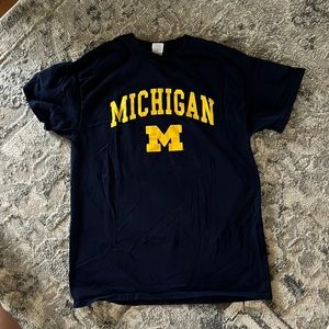 navy blue Michigan shirt